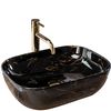 Lavabo Sobre Encimera Rea Belinda Black Marble Shiny