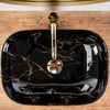 Lavabo Sobre Encimera Rea Belinda Black Marble Shiny