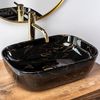 Lavabo Sobre Encimera Rea Belinda Black Marble Shiny