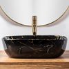 Lavabo Sobre Encimera Rea Belinda Black Marble Shiny