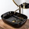 Lavabo Sobre Encimera Rea Belinda Black Marble Shiny