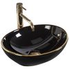 Lavabo Sobre Encimera Rea Sofia Black Gold Edge