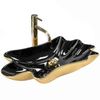 Lavabo Sobre Encimera Rea Sea Infinity Black Gold + Bonde Click-clack