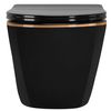 Inodoro Suspendido Wc Rea Carlo Mini Rimless Duroplast Flat Black Gold Edge