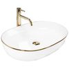 Lavabo Sobre Encimera Rea Cleo White Gold Edge