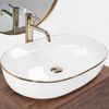 Lavabo Sobre Encimera Rea Cleo White Gold Edge