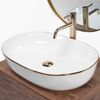 Lavabo Sobre Encimera Rea Cleo White Gold Edge