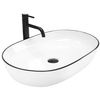 Lavabo Sobre Encimera Rea Cleo White Black Edge