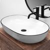 Lavabo Sobre Encimera Rea Cleo White Black Edge