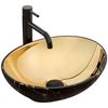 Lavabo Sobre Encimera Rea Sofia In Gold Marble Black