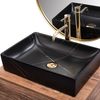 Lavabo Sobre Encimera Rea Inga Black Marble Mat