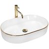 Lavabo Sobre Encimera Rea Nadia White Gold Edge