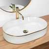 Lavabo Sobre Encimera Rea Nadia White Gold Edge