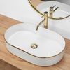 Lavabo Sobre Encimera Rea Nadia White Gold Edge