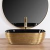 Lavabo Sobre Encimera Rea Belinda Black Gold Brush