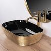 Lavabo Sobre Encimera Rea Belinda Black Gold Brush