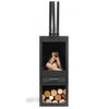 Chimenea Exterior De Acero Rosa 40x40x150 Cm