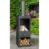 Chimenea Exterior De Acero Rosa 40x40x150 Cm