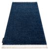 Alfombra Berber 9000 Azul Oscuro Franjas Bereber Marroquí Shaggy 140x190 Cm