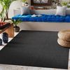 Alfombra De Cuerda Sisal Flat 48663/090 Liso Negro 140x200 Cm