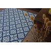 Alfombra De Cuerda Sisal Color 19246/699 Flores Azul 140x200 Cm