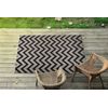 Alfombra De Cuerda Sisal Floorlux 20340 Plateado/negro Zigzag 200x290 Cm