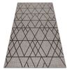 Alfombra De Cuerda Sisal Floorlux 20508 Plateado/negro Triángulos 120x170 Cm