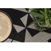 Alfombra De Cuerda Sisal Floorlux 20489 Plateado/negro Triángulos 80x150 Cm