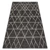Alfombra De Cuerda Sisal Floorlux 20508 Negro/plateado Triángulos 80x150 Cm