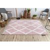 Alfombra Berber Troik A0010 Rosa/blanco Franjas Bereber Marroquí Shag 200x290 Cm