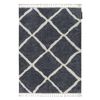 Alfombra Berber Cuadriculado B5950 Gris/blanco Franjas Bereber Marroqu 200x290 Cm