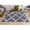 Alfombra Berber Cuadriculado B5950 Gris/blanco Franjas Bereber Marroqu 200x290 Cm