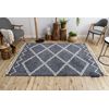 Alfombra Berber Asila B5970 Gris/blanco Franjas Bereber Marroquí Shag 200x290 Cm