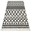 Alfombra Berber Safi N9040 Blanco/negro Franjas Bereber Marroquí Shag 200x290 Cm