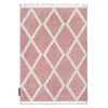 Alfombra Berber Troik A0010 Rosa/blanco Franjas Bereber Marroquí Shag 160x220 Cm