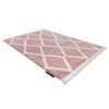 Alfombra Berber Troik A0010 Rosa/blanco Franjas Bereber Marroquí Shag 160x220 Cm