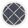 Alfombra Berber Cuadriculado B5950 Círculo Gris/blanco Franjas Berebe Circulo 160 Cm