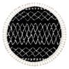 Alfombra Berber Ethnic G3802 Círculo Negro/blanco Franjas Bereber Mar Circulo 160 Cm