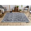 Alfombra Berber Tanger B5940 Gris/blanco Franjas Bereber Marroquí Sha 140x190 Cm