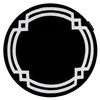 Alfombra Hampton Lux Círculo Negro Circulo 140 Cm