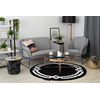 Alfombra Hampton Lux Círculo Negro Circulo 140 Cm