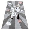 Alfombra Petit Unicorn Unicornio Gris 140x190 Cm