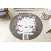 Alfombra Petit Kitty Gato Círculo Gris Circulo 160 Cm