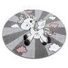 Alfombra Petit Unicorn Unicornio Círculo Gris Circulo 160 Cm