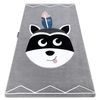 Alfombra Petit Raccoon Mukki Mapache Gris 80x150 Cm