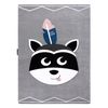 Alfombra Petit Raccoon Mukki Mapache Gris 80x150 Cm