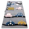 Alfombra Petit Toys  Juguetes Carros Gris 140x190 Cm