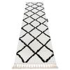 Alfombra, Alfombra De Pasillo Berber Cross Blanco – Para La Cocina,  70x250 Cm