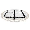 Alfombra Berber Cross Círculo Blanco Franjas Bereber Marroquí Shaggy Circulo 160 Cm