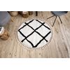 Alfombra Berber Cross Círculo Blanco Franjas Bereber Marroquí Shaggy Circulo 160 Cm